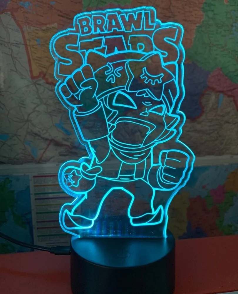 Lazer Kesimli Brawl Stars Nightlight 3D İllüzyon Lambası