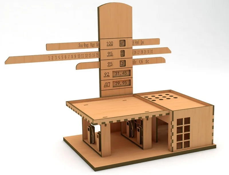 3D Takvimli Benzin İstasyonu Puzzle