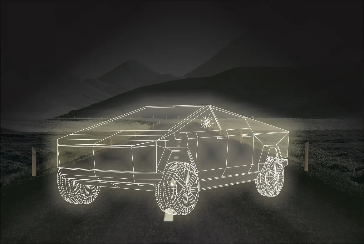 3D Tesla Cybertruck Gece Lambası