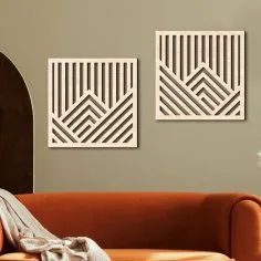 Lazer Kesim Geometrik Ahşap Sanatı Duvar Dekoru