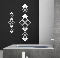 Lazer Kesim Banyo Duvar Etiketleri Süs Duşakabin Etiketleri