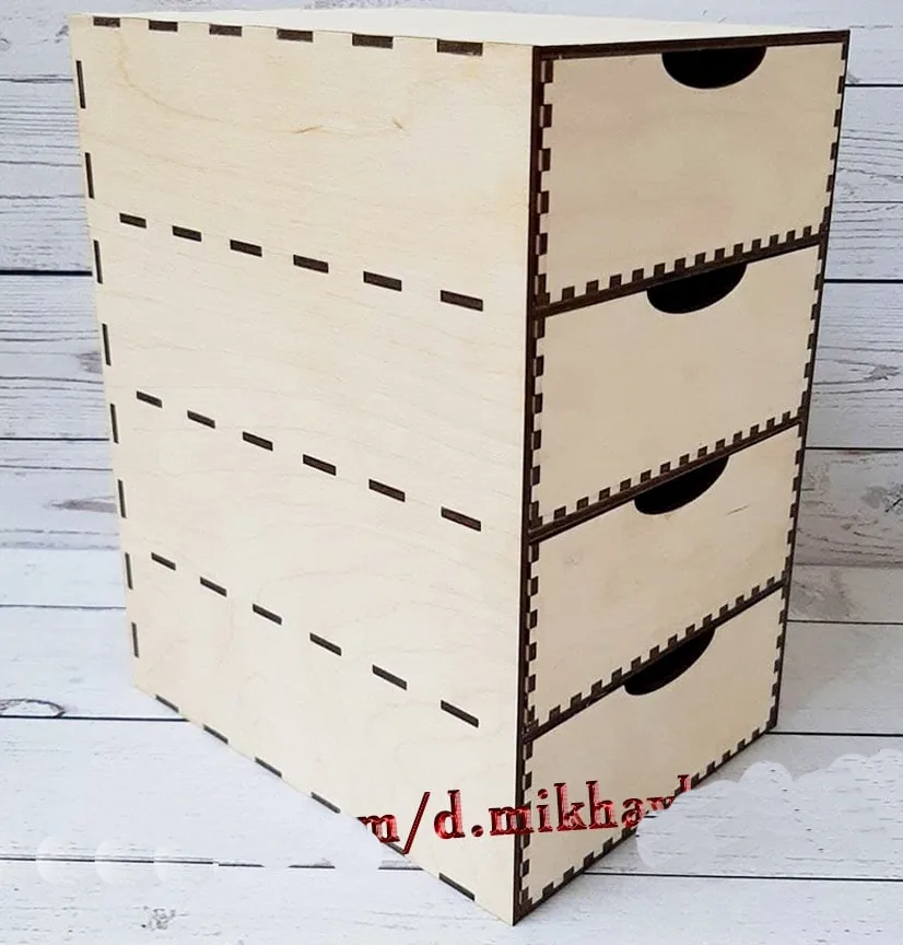 4 Katlı Ahşap Çekmece