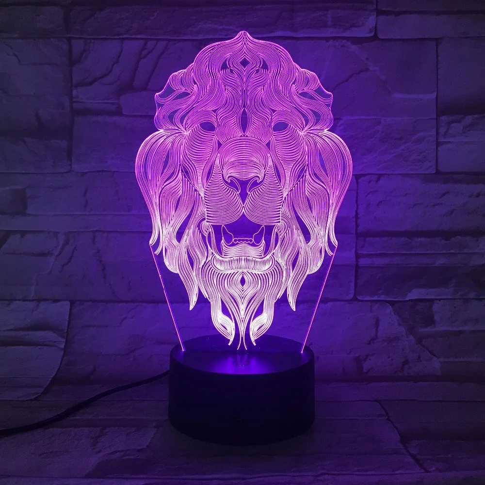 3D Aslan Gece Lambası