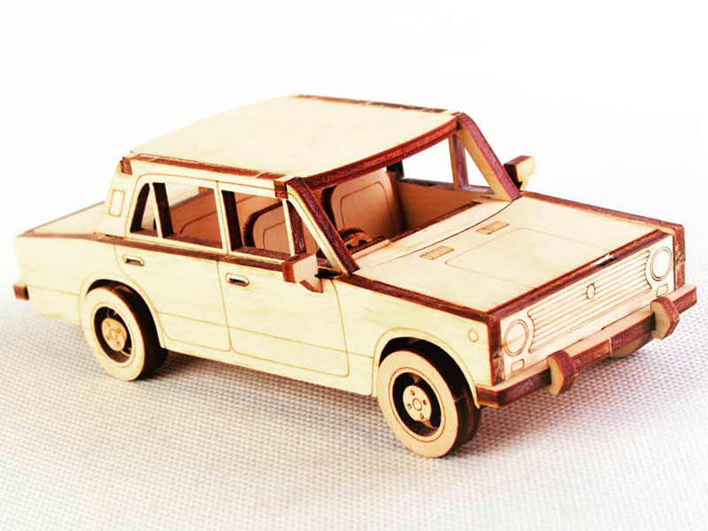 VAZ 2101 Lazer Kesim Araba 3D Bulmaca Oyuncak Model Kiti