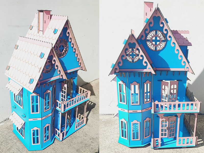 Lazer Kesim 3D Ahşap Bulmaca Bebek Evi Oyuncak Model Yapı Tasarımı
