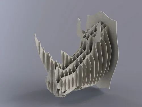 3D Gergedan Başı Puzzle-2 4MM