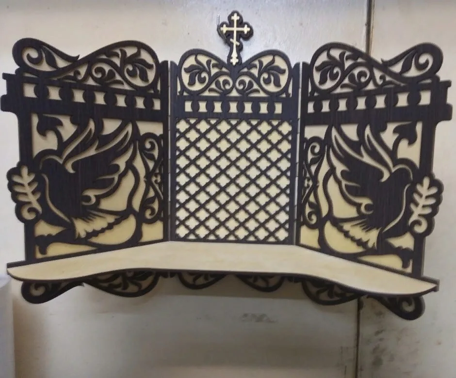 Simgeler için Iconostasis Ahşap Raf