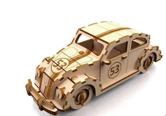 3D Araba Herbıe Araba Puzzle 3MM