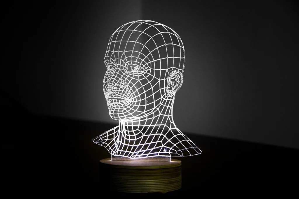3D Kafa Gece Lambası