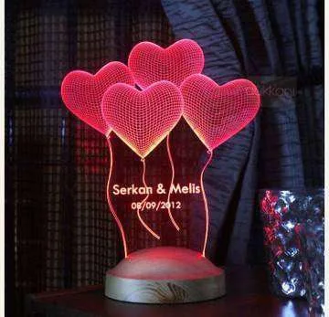 3D Kalpler Gece Lambası