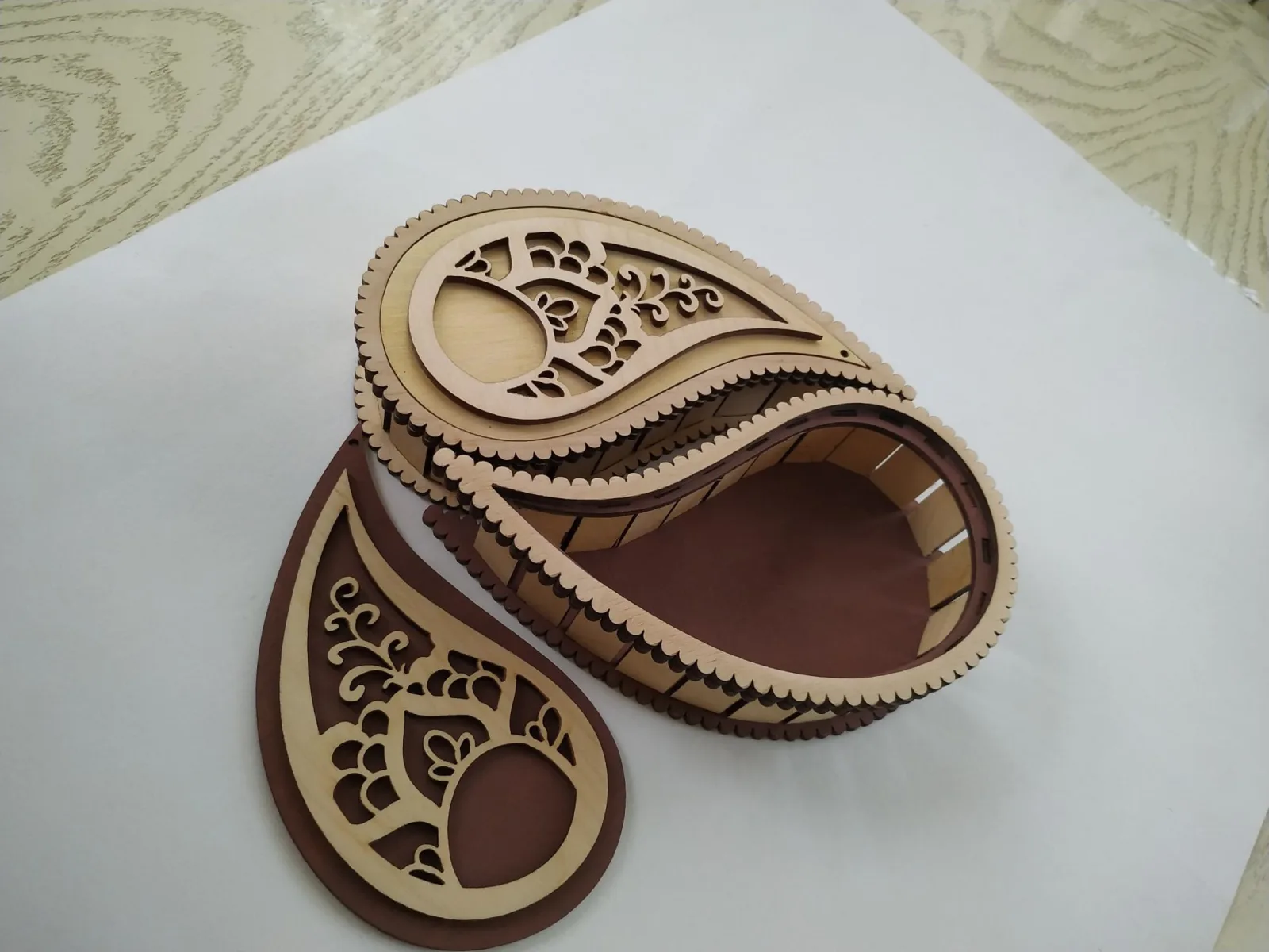 Ahşap Dekor Gözyaşı Kutusu Yin Yang Kutusu