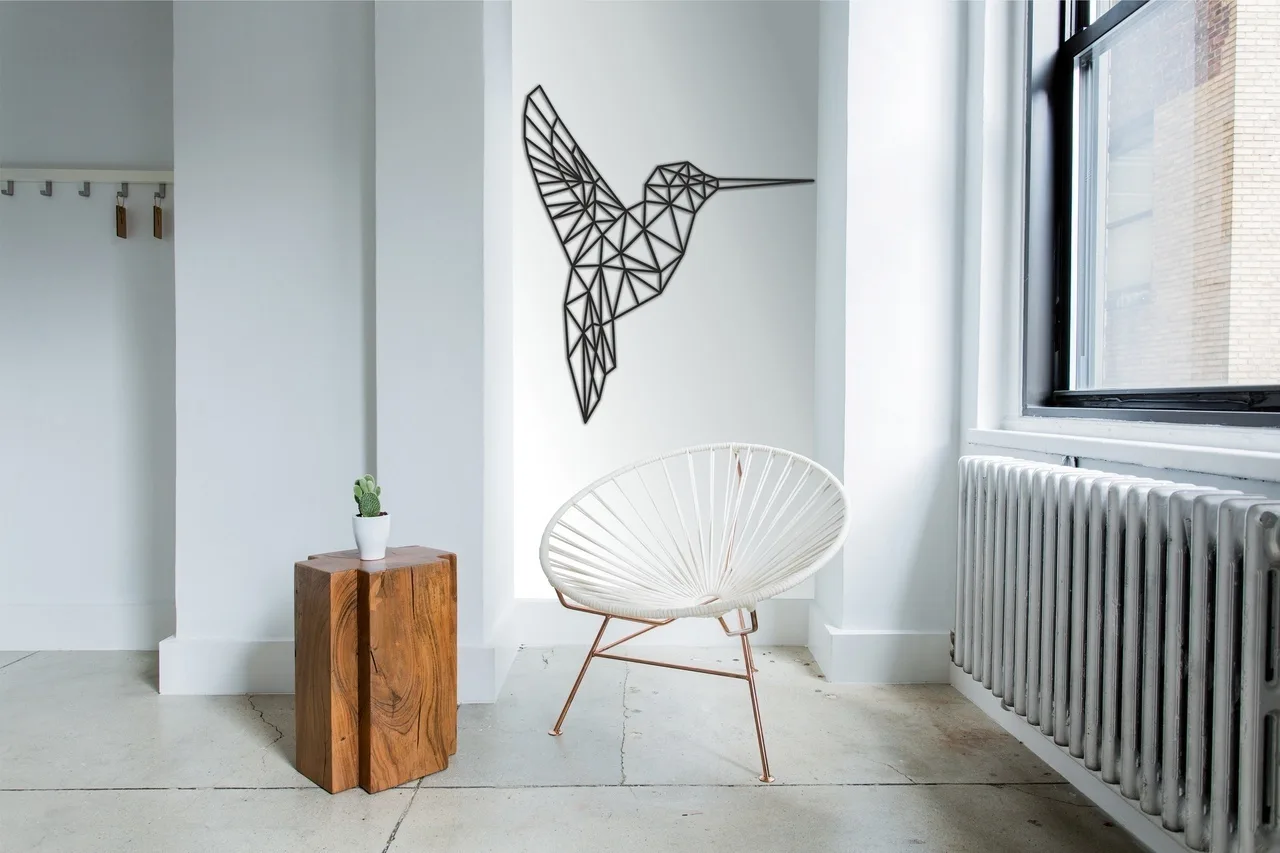 Sinek Kuşu Geometrik Poligonal Modern Duvar Sanatı