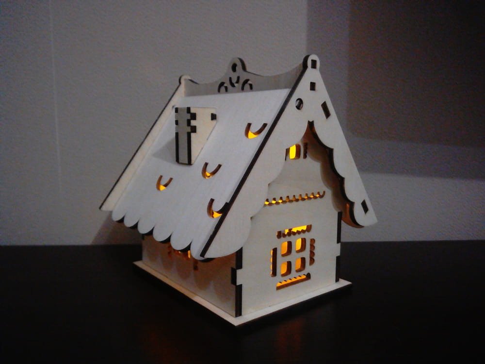 Ahşap Ev Lambası Küçük Noel Işığı Gece Lambası