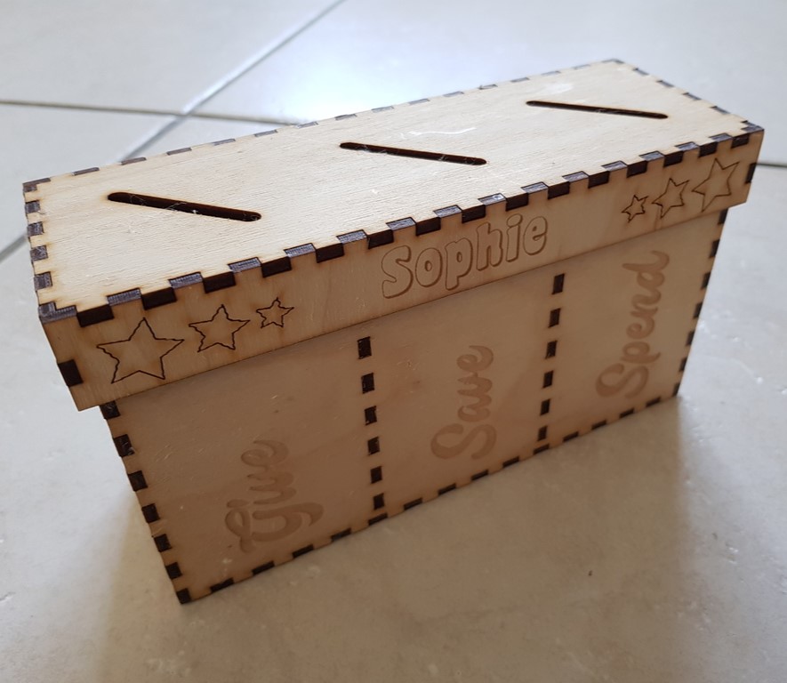 3 Bölmeli Kişiye Özel Kumbara 3mm