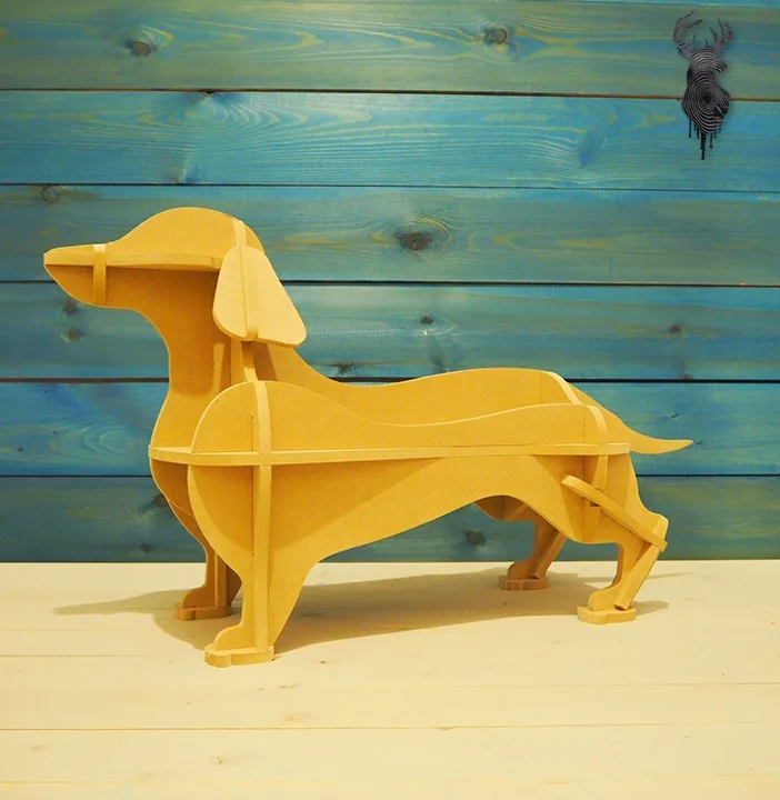 Dachshund Kitaplık Köpek Depolama Rafı