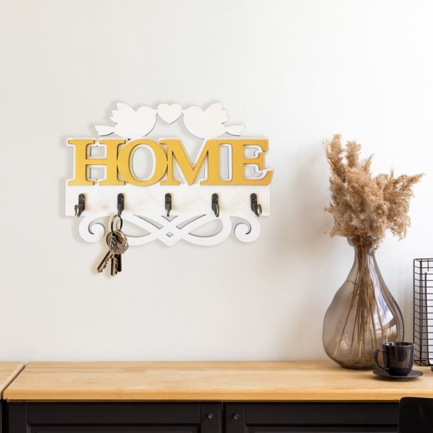 Sevimli Kuşlar Ev Anahtarlık Askısı