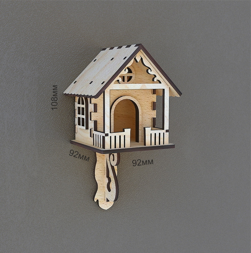 Duvara Monte Kuş Evi 4mm