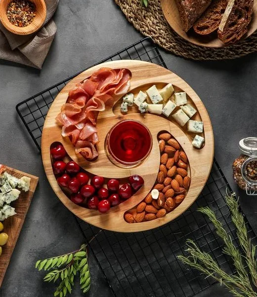 Fındık Meyveler için Ahşap Yuvarlak Kesit Plaka