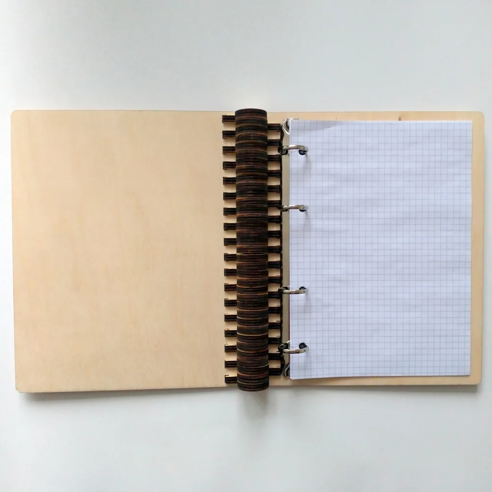 Halka Mekanizmalı Ahşap Defter Halkalı Binder A5