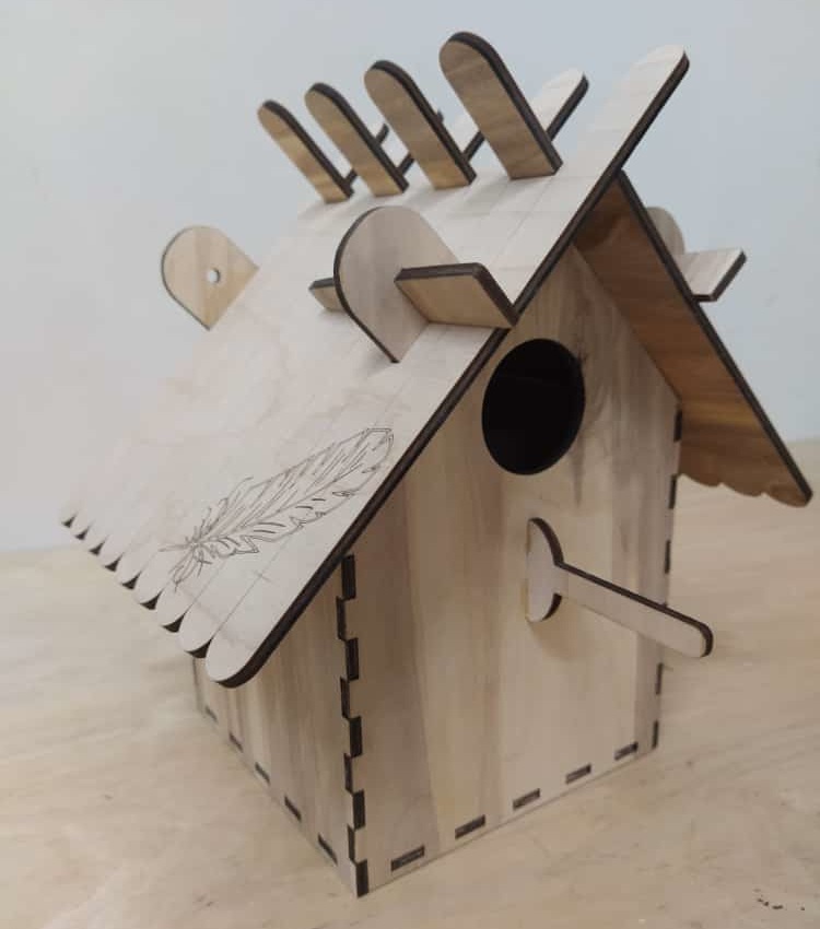 Ahşap Kuş Besleyici Yabani Kuş Yuvası Bahçe Dekoru