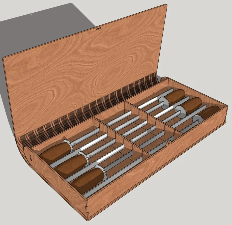 Barbekü Şiş Kılıfı Ahşap Saklama Kutusu