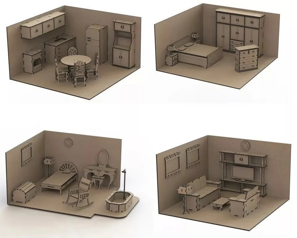 Dollhouse Kiti Mini Mobilya