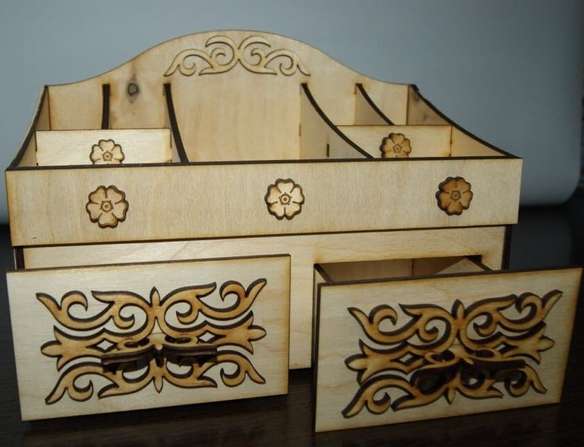 Ahşap Makyaj Organizatör Çekmeceli