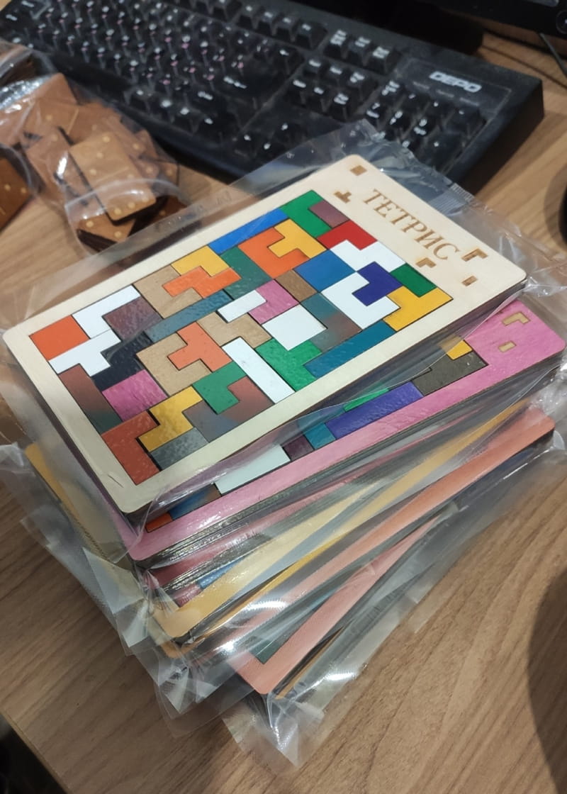 Çocuklar İçin Ahşap Tetris Bulmaca Tahta Oyunu