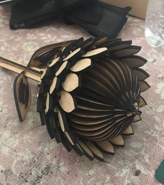 Yapraklı Ahşap Çiçek 3mm