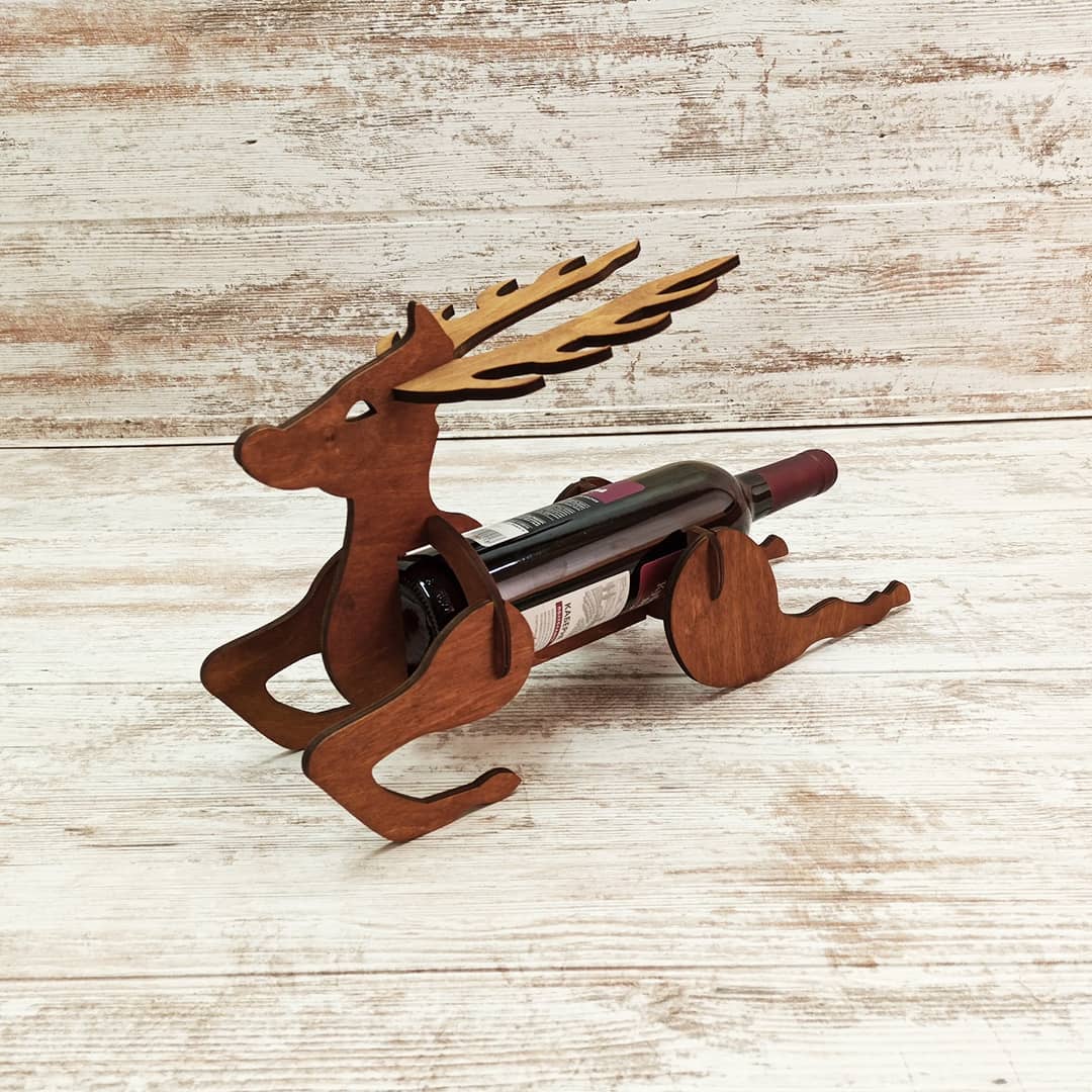 Geyik Şarap Şişesi Tutacağı