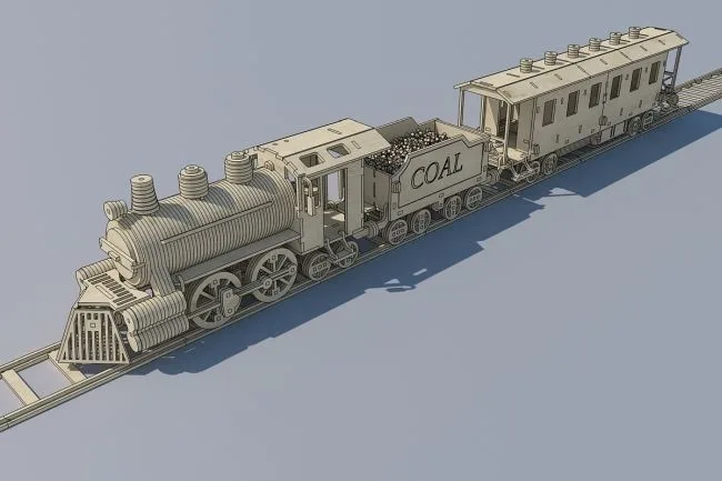Ahşap Tren Lokomotifi