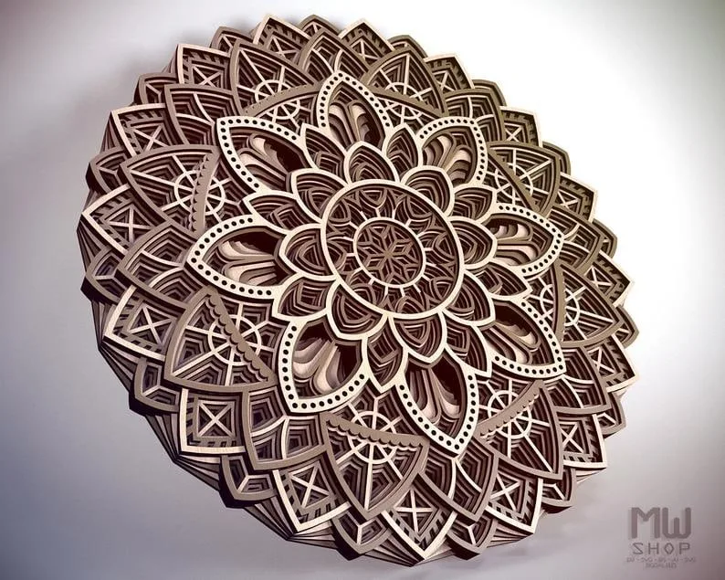 Dekoratif Yuvarlak Katmanlı Mandala