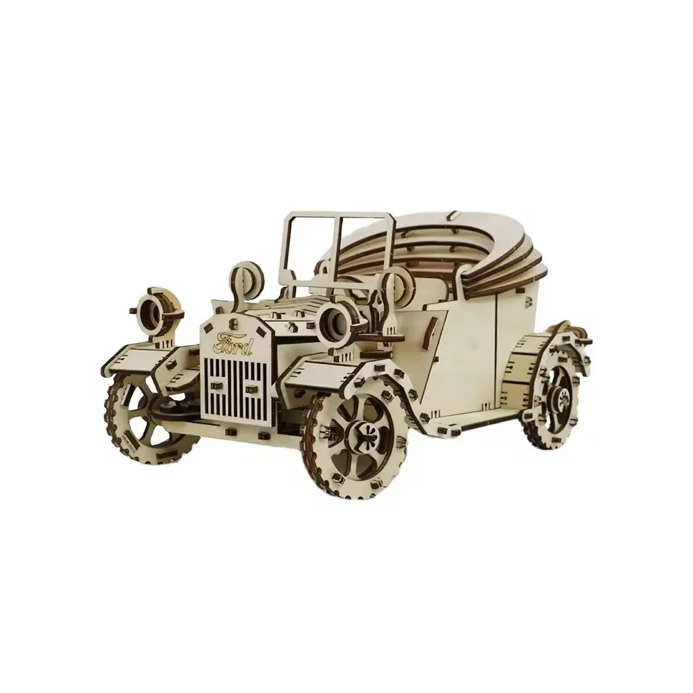 Ford Retro Araba 3D Ahşap Puzzle