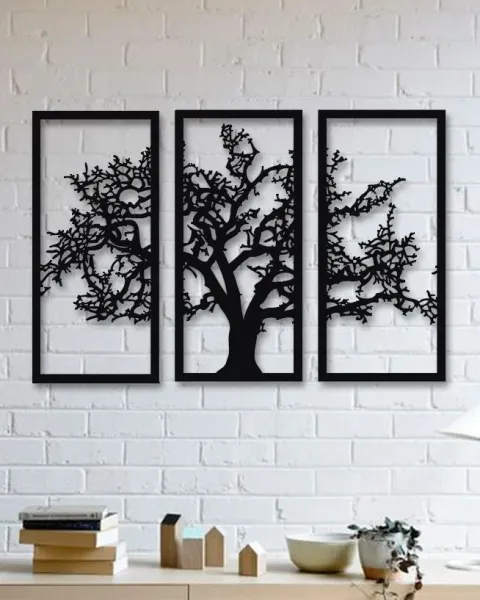 Ağaç Duvar Dekoru 3 Panel