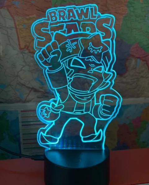 Lazer Kesimli Brawl Stars Nightlight 3D İllüzyon Lambası