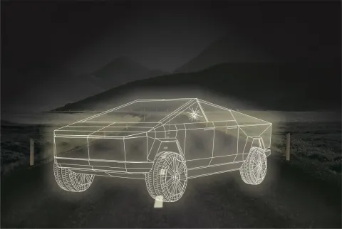 3D Tesla Cybertruck Gece Lambası