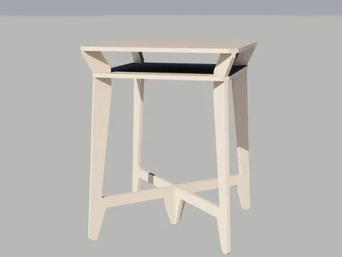 Ahşap İskemle Çizimi