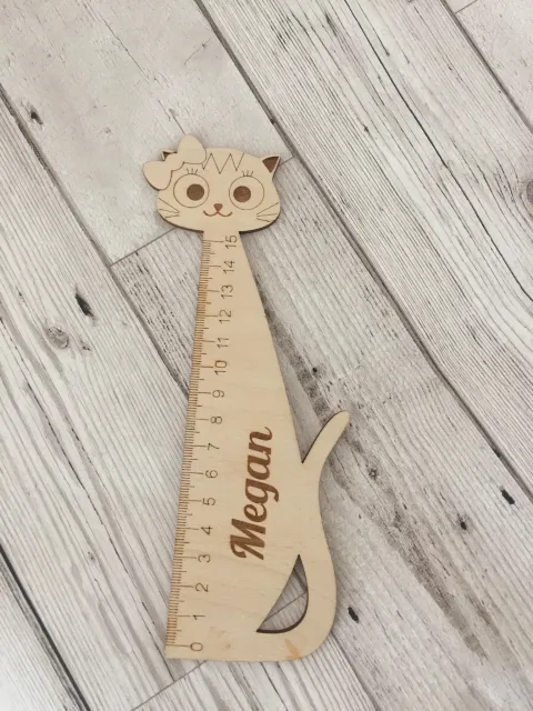 Kedi Desenli Cetvel 