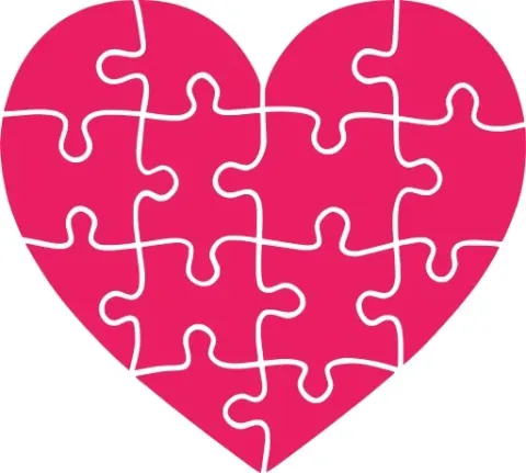 Kalp Desenli Puzzle 