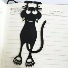 Lazer Kesim Yaratıcı Kedi Şekilli Kitap Ayracı