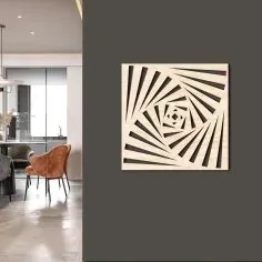 Lazer Kesim Geometrik Ahşap Duvar Dekoru