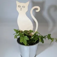 Lazer Kesim Kedi Temalı Bitki Dekorasyonu Kedi Şekli Sarmaşık Bahçe Dekoru