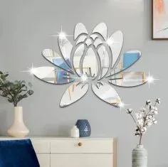 Lazer Kesim Lotus Akrilik Ayna Duvar Stickerı