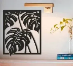 Lazer Kesim Monstera Duvar Sanatı Paneli