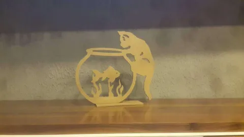 Masaüstü Akvaryum Kedi Süsü
