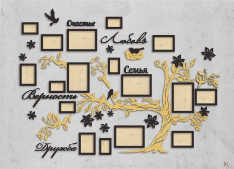 Aile Ağacı Resim Çerçeveleri Duvar Dekoru