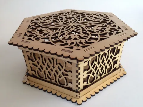 3D Altıgen Kapaklı Kutu