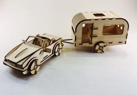 3D Araba Karavan Puzzle