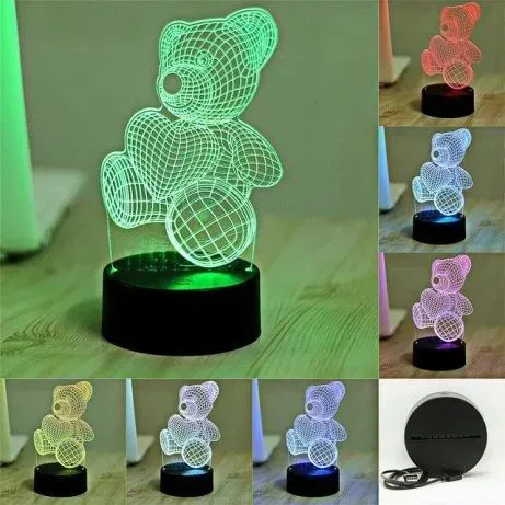 3D Ayı Gece Lambası