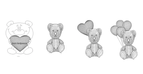 3D Tatlı Ayılar Gece Lambası